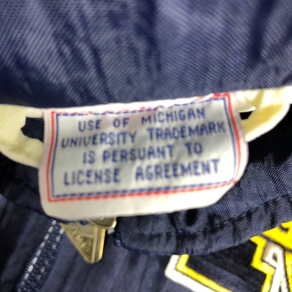 VTG 90s Apex One Michigan Wolverines Jacket Adult Extra Large Blue Full Zip Coat - Picture 6 of 12